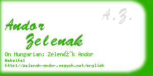 andor zelenak business card